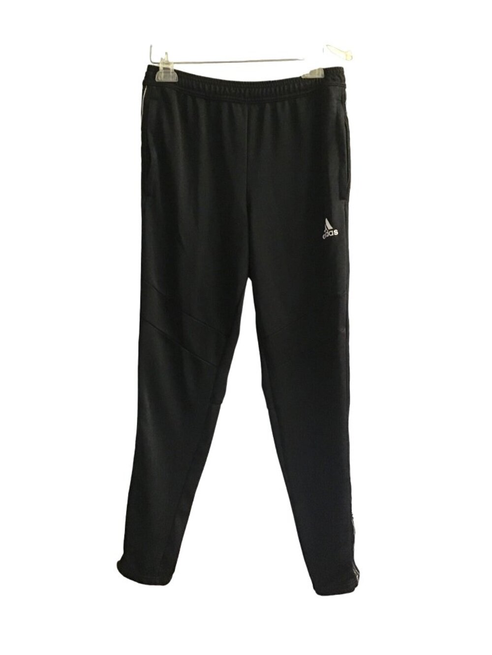 ADIDAS- MEN BLACK ELASTIC WAIST PULLOVER TAPPER LEGS SWEATPANTS SIZE MEDIUM